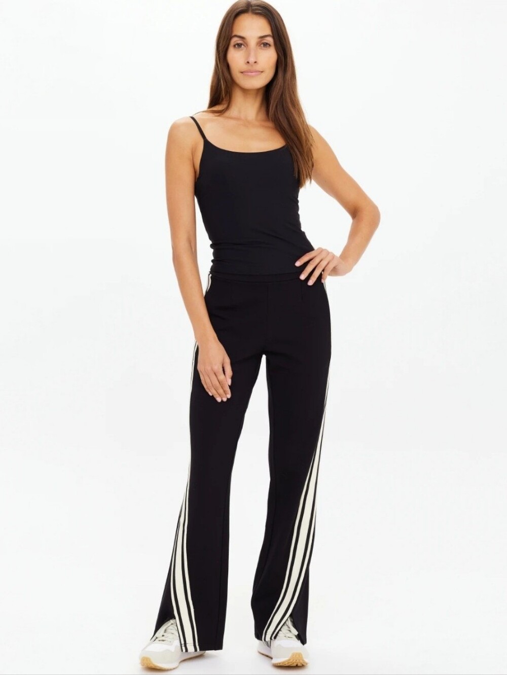 The Upside Black Original Petra Flare Front Split Hem Track Pant Small